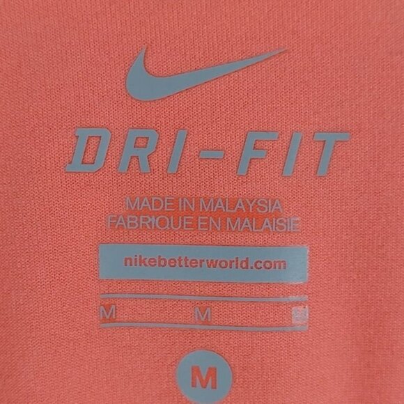 Nike Women's Peach Pink Quality Active Attire Dri-Fit Half Zipper Top Size M - Picture 3 of 7